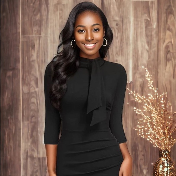 🍒 Mad Men Style Retro Pinup Girl Wiggle Tailored Pencil Dress, Medium 🍒 - Picture 5 of 5